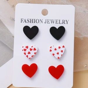 3 pair of acrylic earrings with stainless steel backs